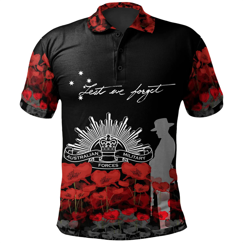 Lest We Forget Anzac Day Polo  - Street Fashion Men 2025 ulasan dan harga