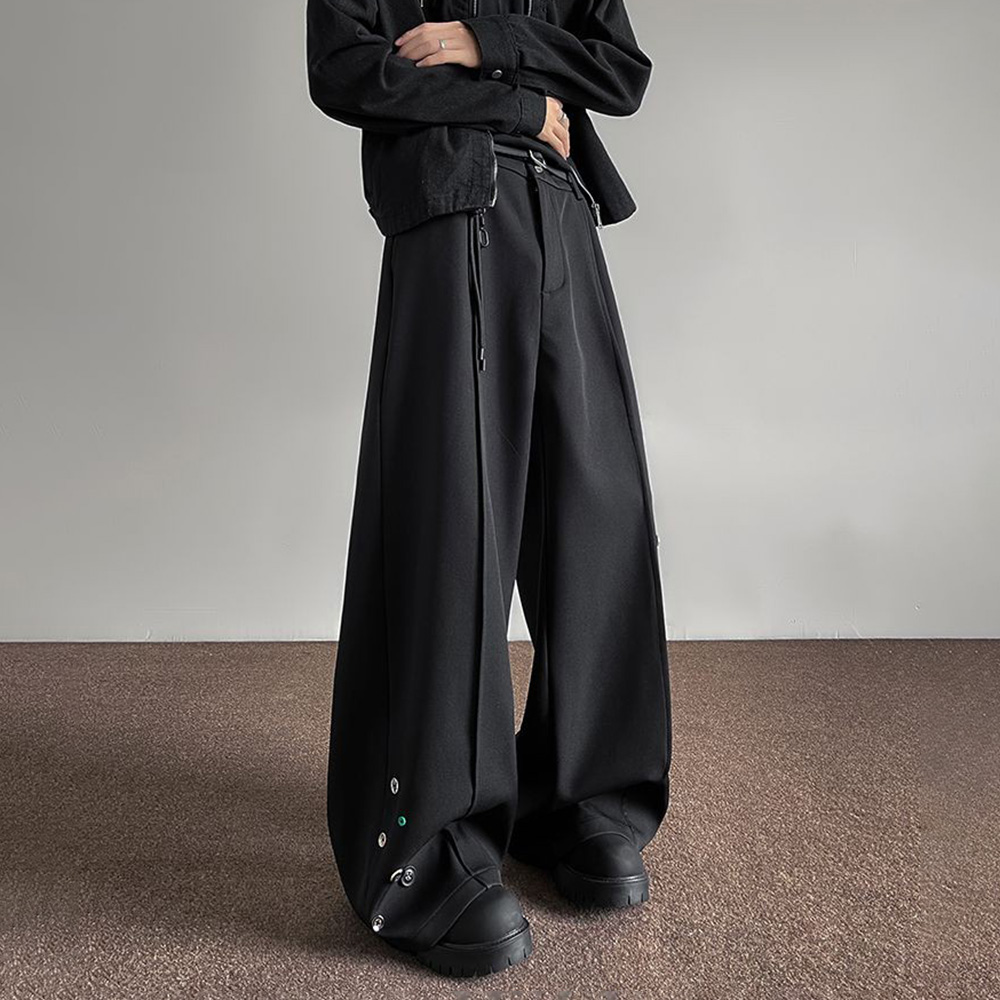 Mens Trousers Button Decoratio - Street Fashion Men 2025 ulasan dan harga