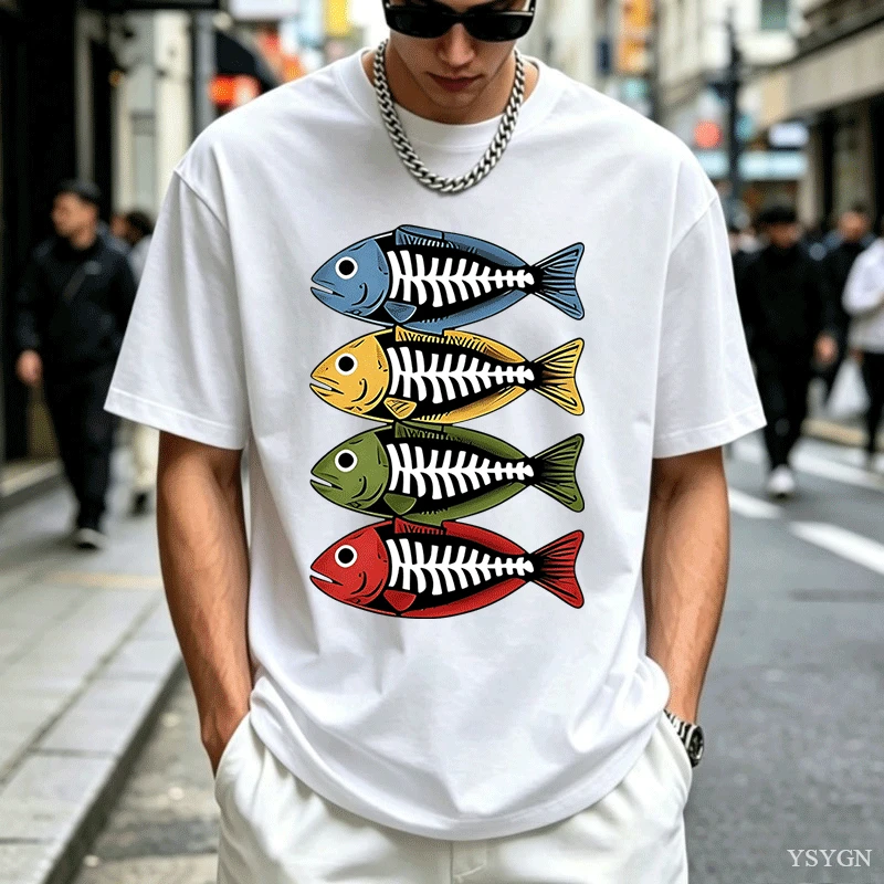 Mens Cotton Tee Retro Color Fi - Street Fashion For Short Guys ulasan dan harga