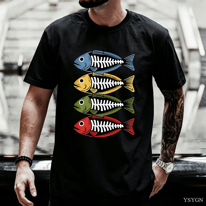 Mens Cotton Tee Retro Color Fi - Street Fashion For Short Guys ulasan dan harga