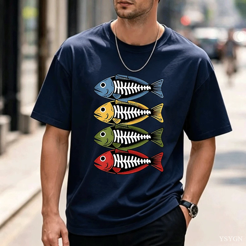 Mens Cotton Tee Retro Color Fi - Street Fashion For Short Guys ulasan dan harga