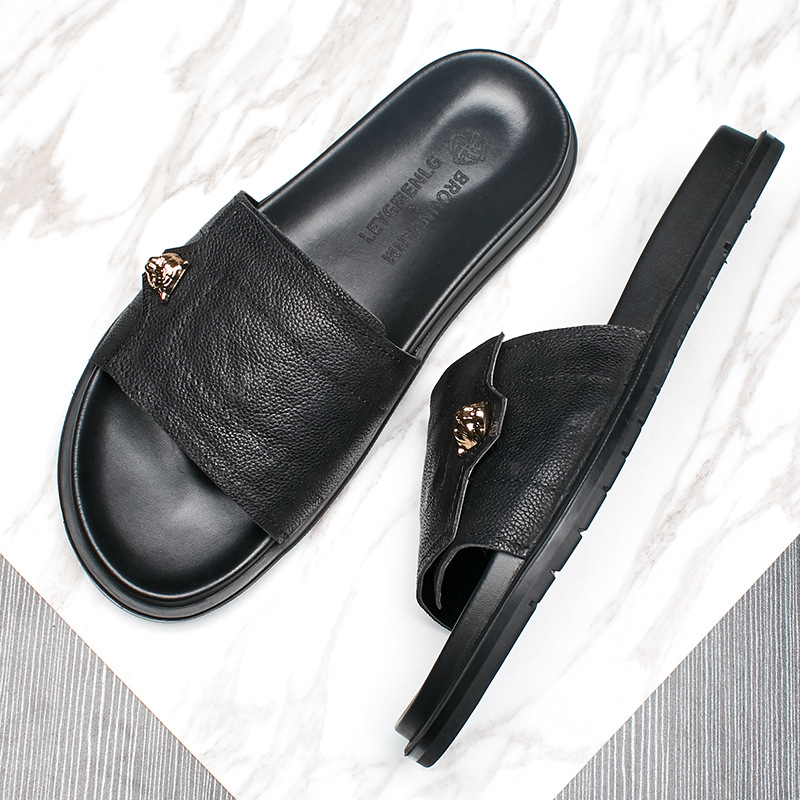 2025 New Genuine Leather Slipp - Street Fashion Men 2025 ulasan dan harga