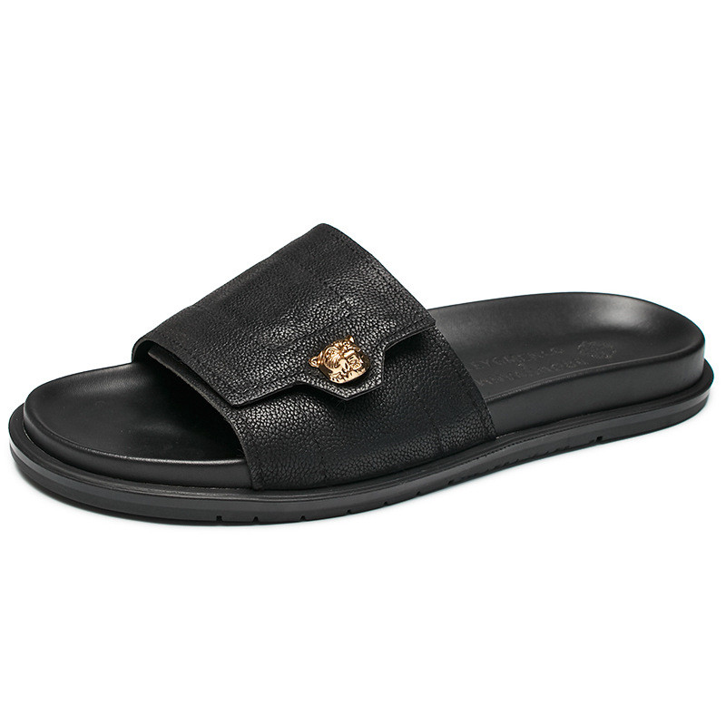 2025 New Genuine Leather Slipp - Street Fashion Men 2025 ulasan dan harga